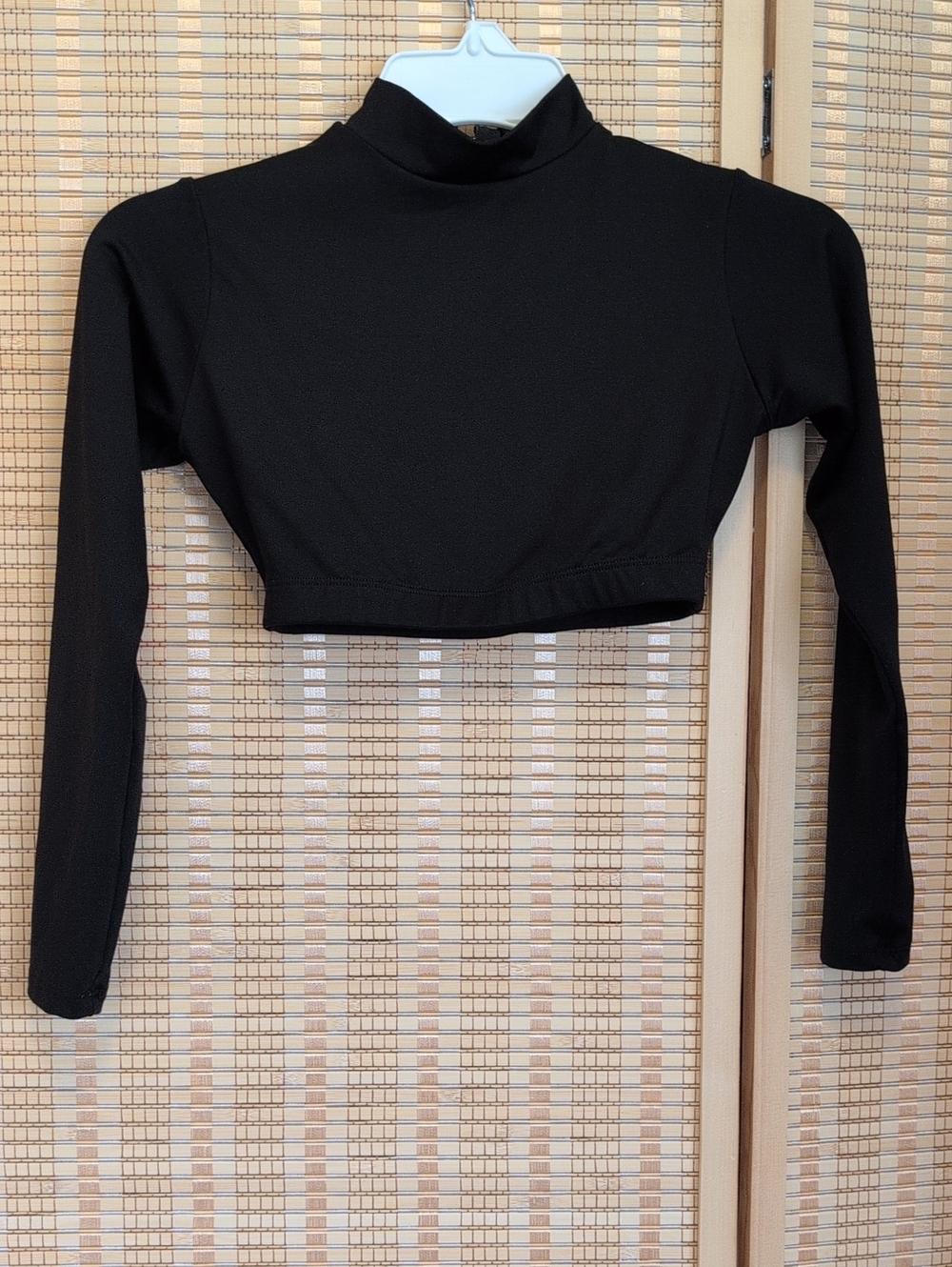 Varsity Spirit Black Mock-Neck Long Sleeve Youth Cropped Top